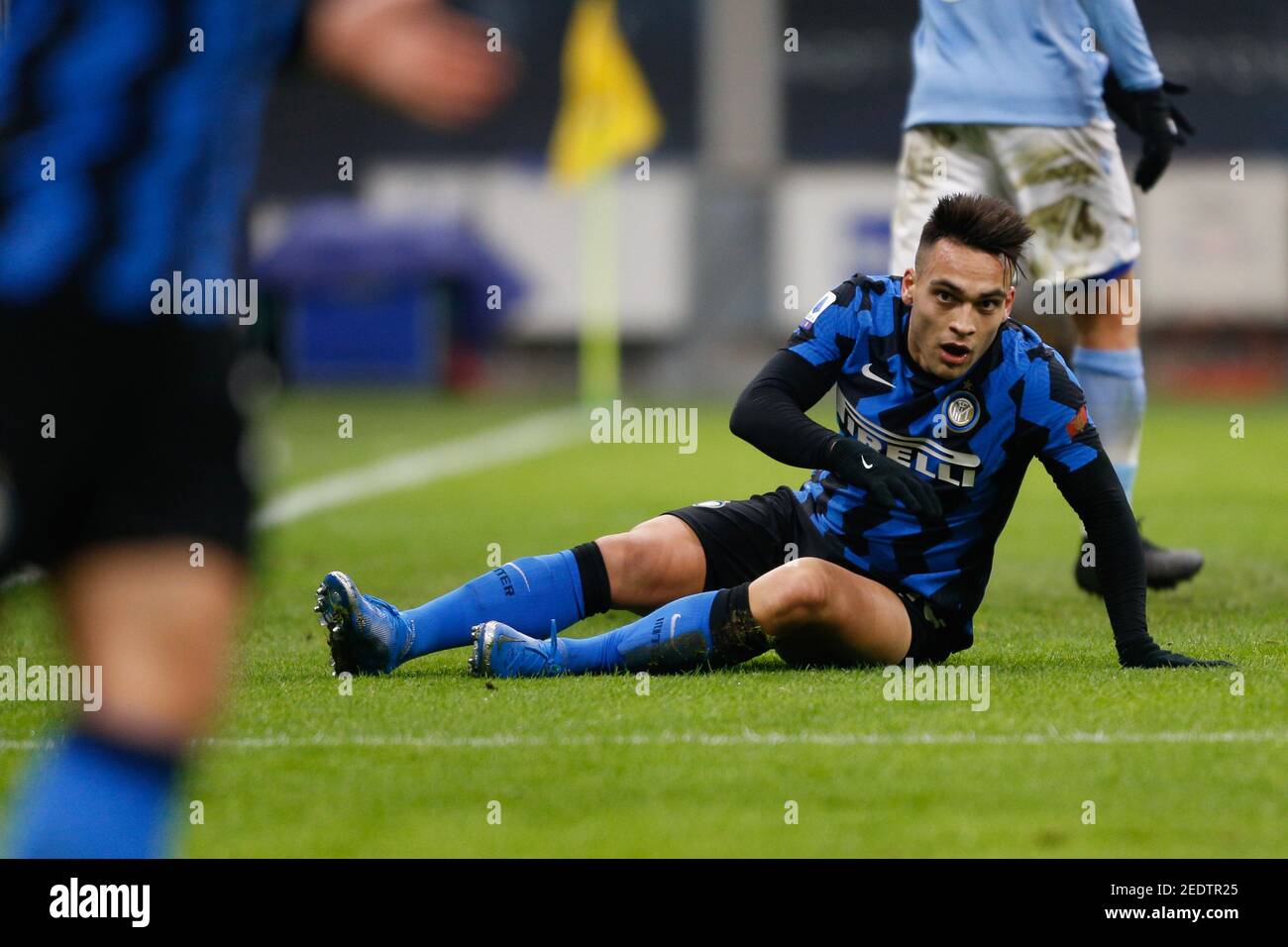 14 febbraio 2021, Milano, Italia: Milano, Italia, Stadio Giuseppe Meazza, 14 febbraio 2021, Lautaro Martinez (FC Internazionale) durante FC Internazionale vs SS Lazio - Calcio italiano Serie A match (Credit Image: © Francesco Scaccianoce/LPS via ZUMA Wire) Foto Stock