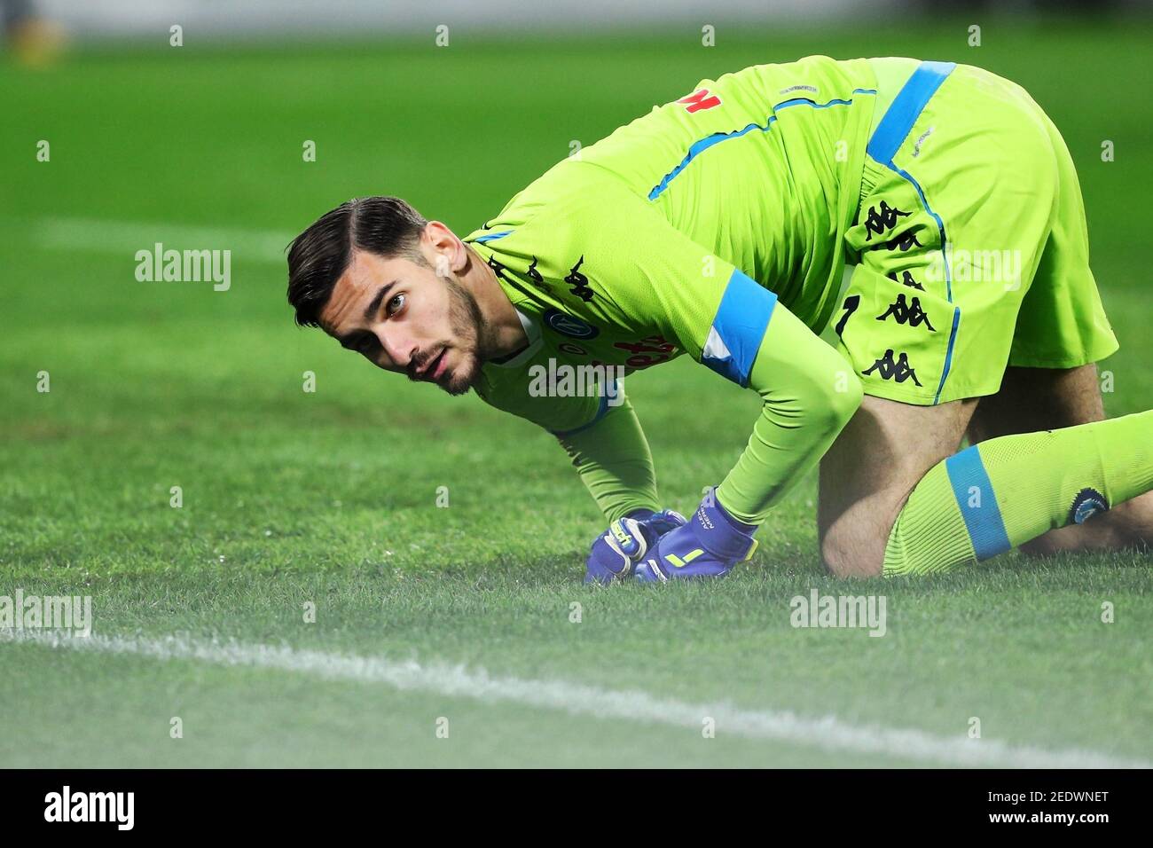 Alex Meret portiere di Napoli reagisce durante il campionato italiano Serie A Football Match tra SSC Napoli e Juvent / LM Foto Stock