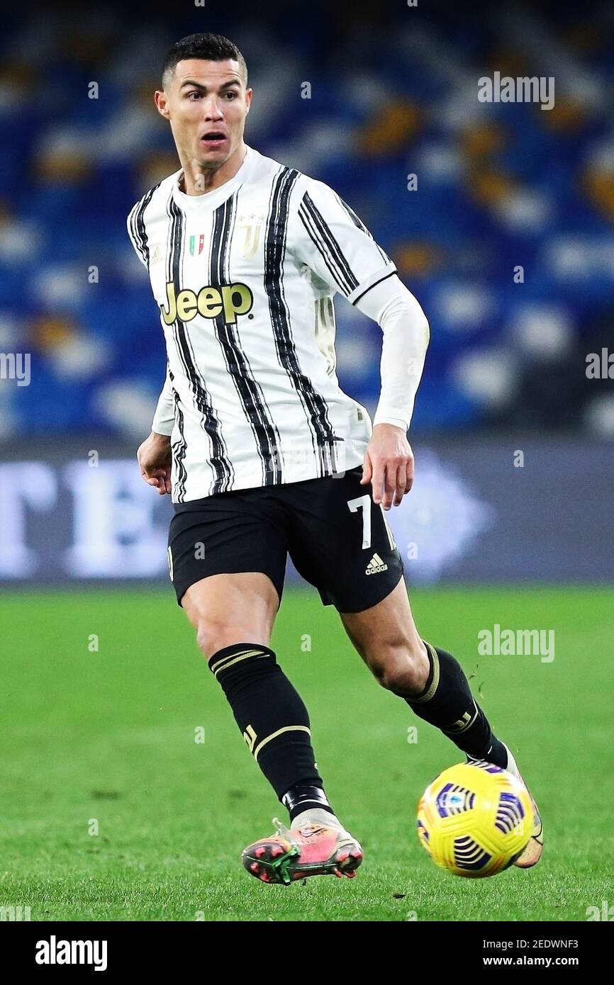 Cristiano Ronaldo della Juventus in azione durante il campionato italiano Serie A Football Match tra SSC Napoli e Juven / LM Foto Stock