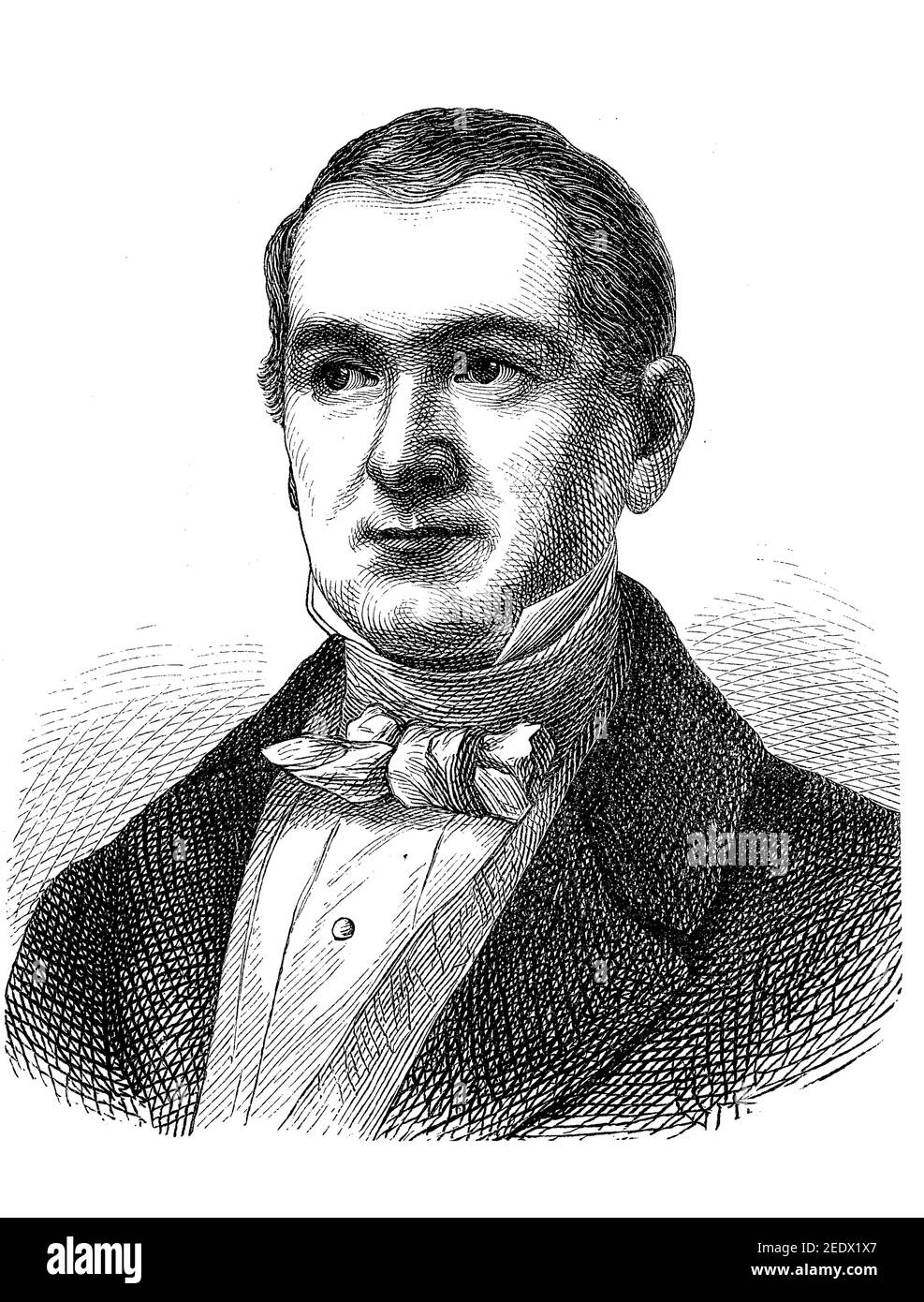 August Freiherr von der Heydt, 15 febbraio 1801 -† 13 giugno 1874, un banchiere e ministro prussiano del commercio e delle finanze sotto il re Federico Guglielmo IV / August Freiherr von der Heydt, 15. Febbraio 1801 -† 13. Juni 1874, ein Bankier und preussischer Handels- und Finanzminister unter Koenig Friedrich Wilhelm IV, Historisch, storico, digitale riproduzione migliorata di un originale del 19 ° secolo / digitale Reproduktion einer Originalvollage aus dem 19. Jahrhundert, Foto Stock