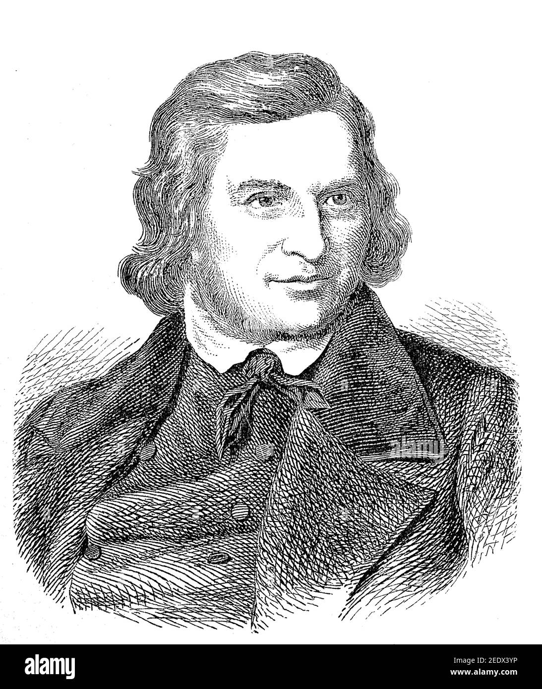 August Heinrich Hoffmann, noto come Hoffmann von Fallersleben, 2 aprile 1798 - 19 gennaio 1874, insegnante universitario tedesco di studi tedeschi che ha contribuito in modo significativo alla creazione del soggetto come disciplina scientifica, poeta, E collezionista ed editore di antichi scritti di varie lingue / August Heinrich Hoffmann, bekannt als Hoffmann von Fallersleben, 2. Aprile 1798 - 19. Januar 1874, ein deutscher Hochschullehrer fuer Germanistik, der wesentlich zur Etablierung des Fachs als wissenschaftliche Disziplin beitrug, Dichter sowie Sammler und Herausgeber alter Schriften aus Foto Stock