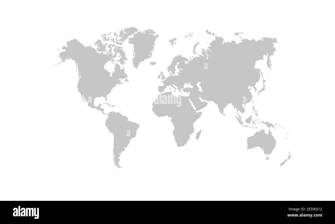 Mappa del mondo su sfondo bianco. Illustrazione Vettoriale