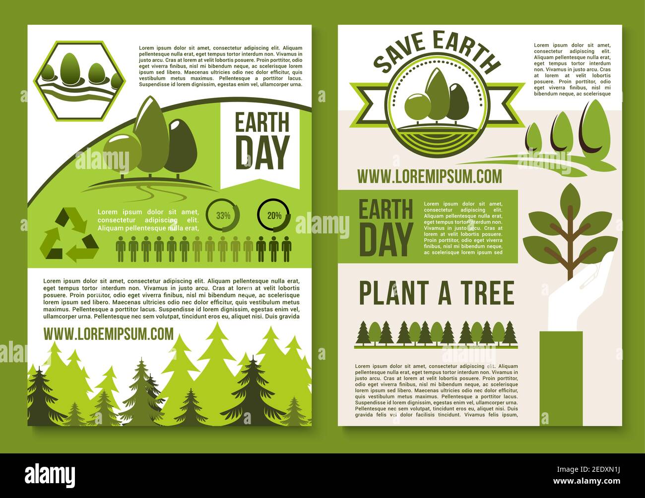 Brochure o poster sulle giornate della terra per la tutela della natura e  dell'ambiente ecologico. Modello vettoriale di ecologia parco alberi,  giardinaggio o piantare per Immagine e Vettoriale - Alamy