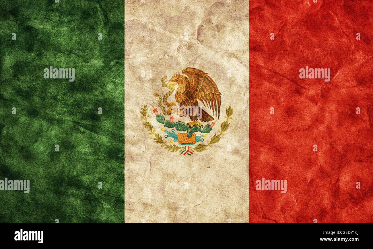 Bandiera messicana grunge. Vintage, stile retrò. Alta risoluzione, qualità hd. Elemento della mia collezione grunge flags. Foto Stock