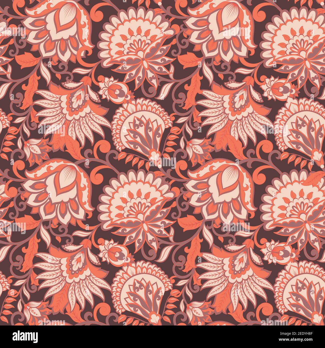Modello floreale senza cuciture Vector Damask Illustrazione Vettoriale
