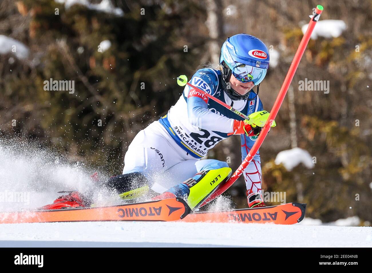 Cortina (BL, Italia. 15 Feb 2021. Cortina (BL), Italia, Olympia delle Tofane, 15 febbraio 2021, SHIFFRIN Mikaela USA durante i Campionati mondiali DI SCI alpino 2021 FIS - Alpine Combined - uomini - Donne - gara di sci alpino Credit: Luca Tedeschi/LPS/ZUMA Wire/Alamy Live News Foto Stock