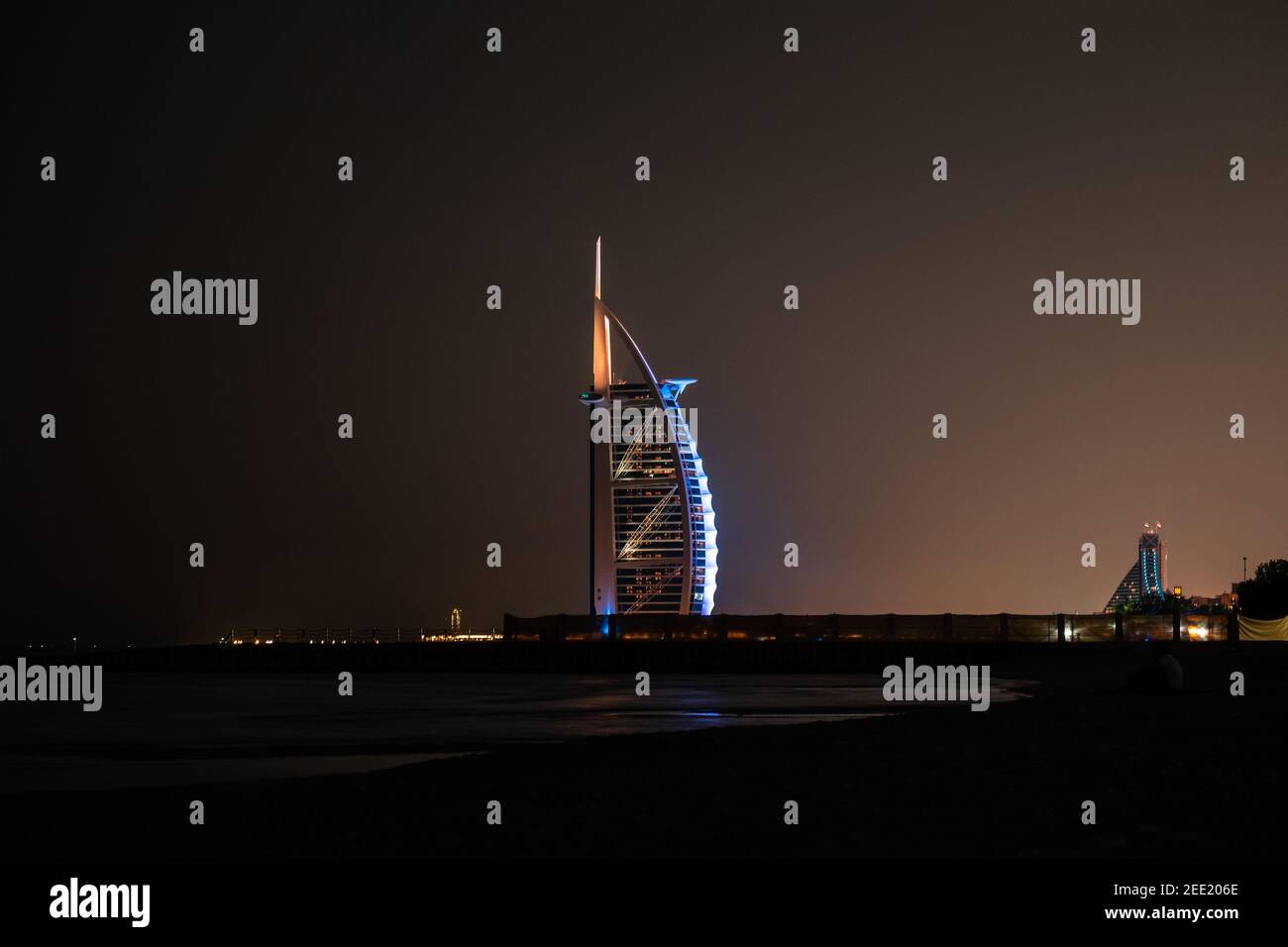 Bellissimo scatto del Burj Khalifa di notte Foto Stock