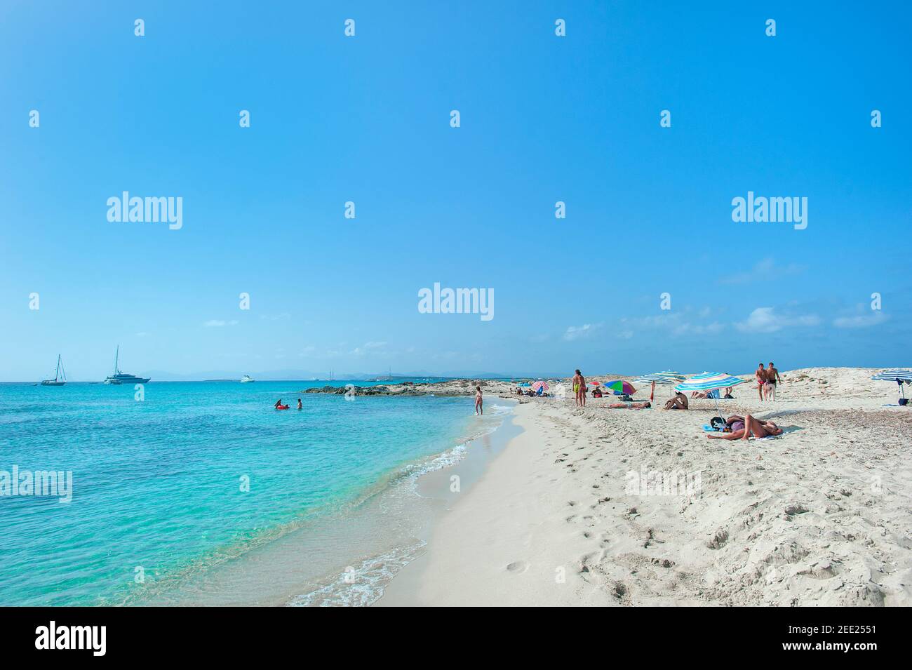 Playa de ses illetes, Formentera, Baleari, Spagna Foto Stock