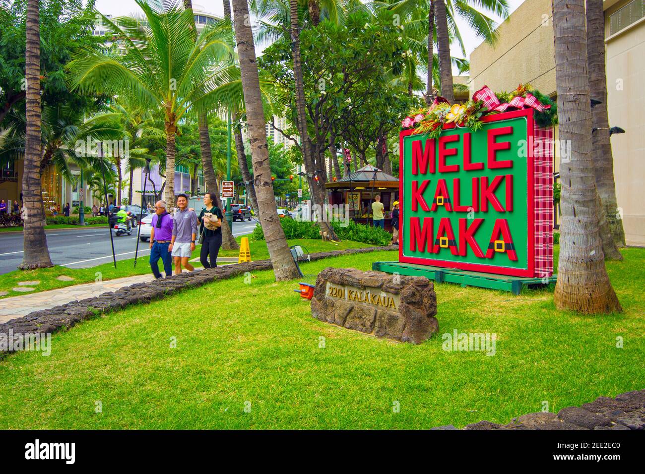 Natale a Waikiki, Hawaii, USA Foto Stock