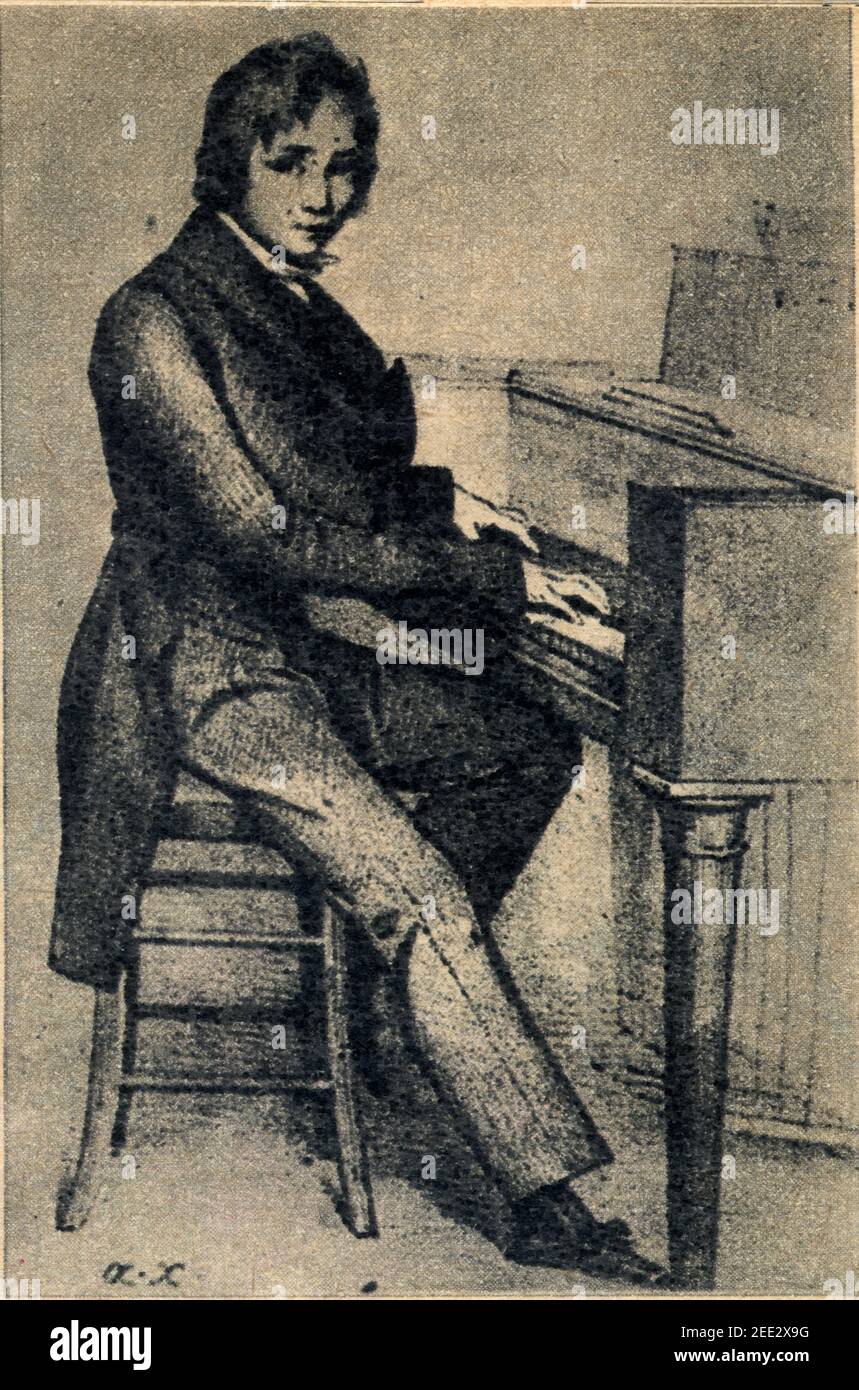 Franz Liszt (Liszt Ferenc en hongrois) est un compositeur, transcripteur et pianiste virtuose hongrois né le 22 ottobre 1811 à Doborján1, en Hongrie Foto Stock