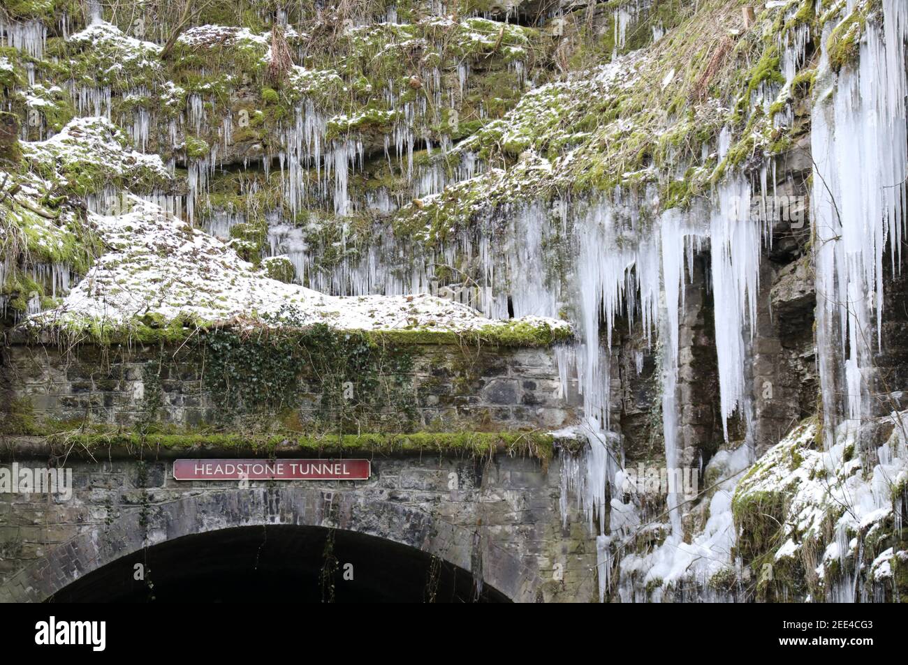 Headstone Tunnel sul Monsal Trail nel Derbyshire Foto Stock