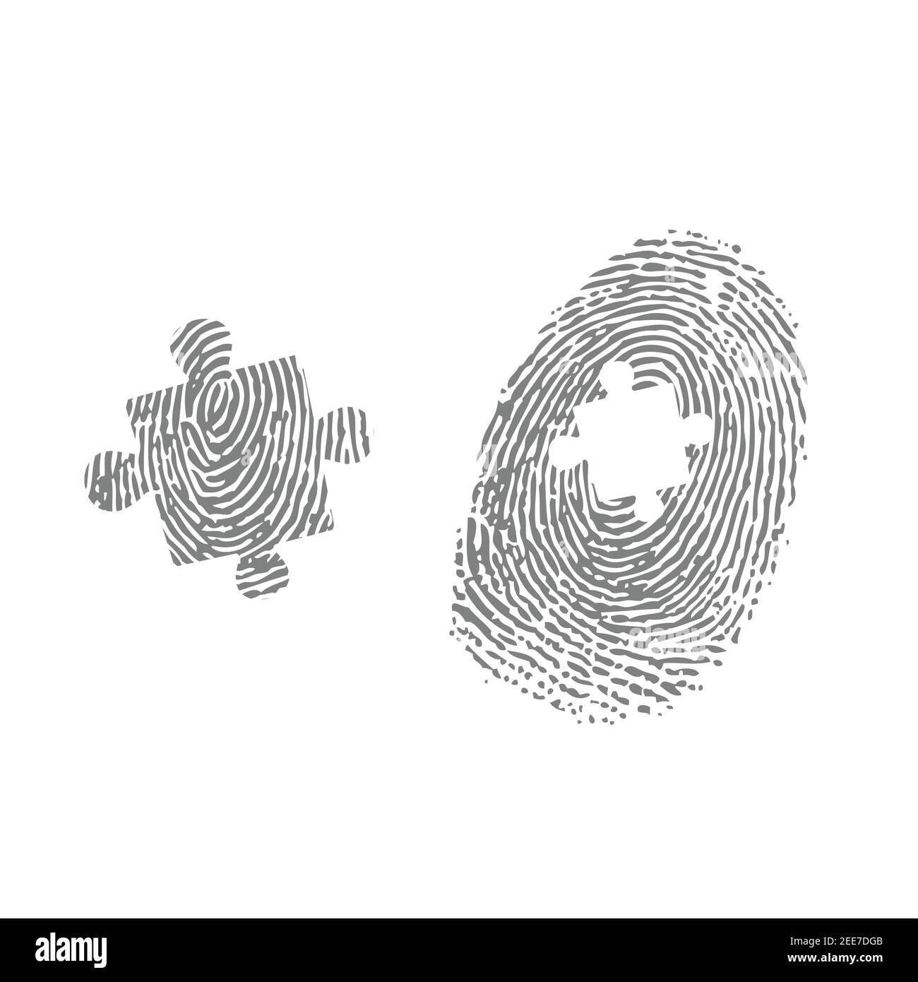 Elemento puzzle impronta digitale Illustrazione Vettoriale