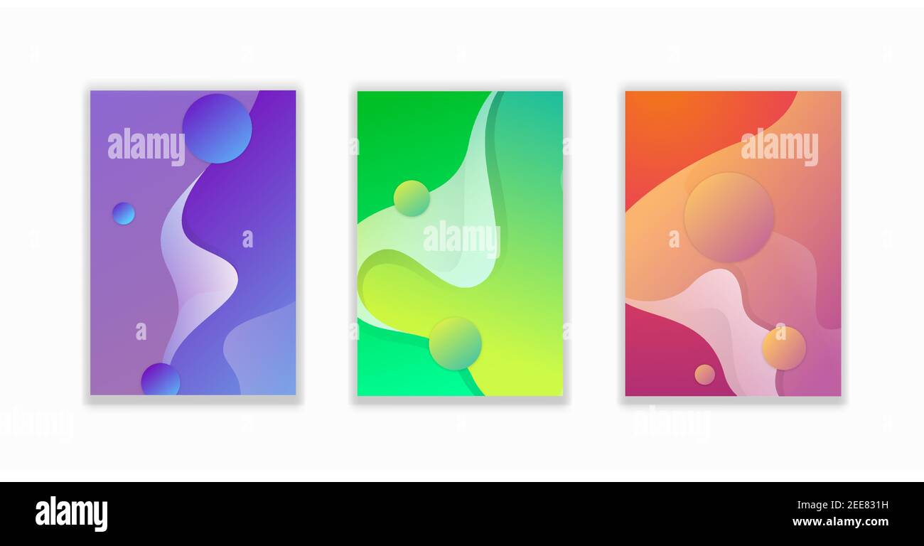 Coperchi minimale design. Colorate gradienti di mezzitoni. Futuro dei motivi geometrici. Illustrazione Vettoriale