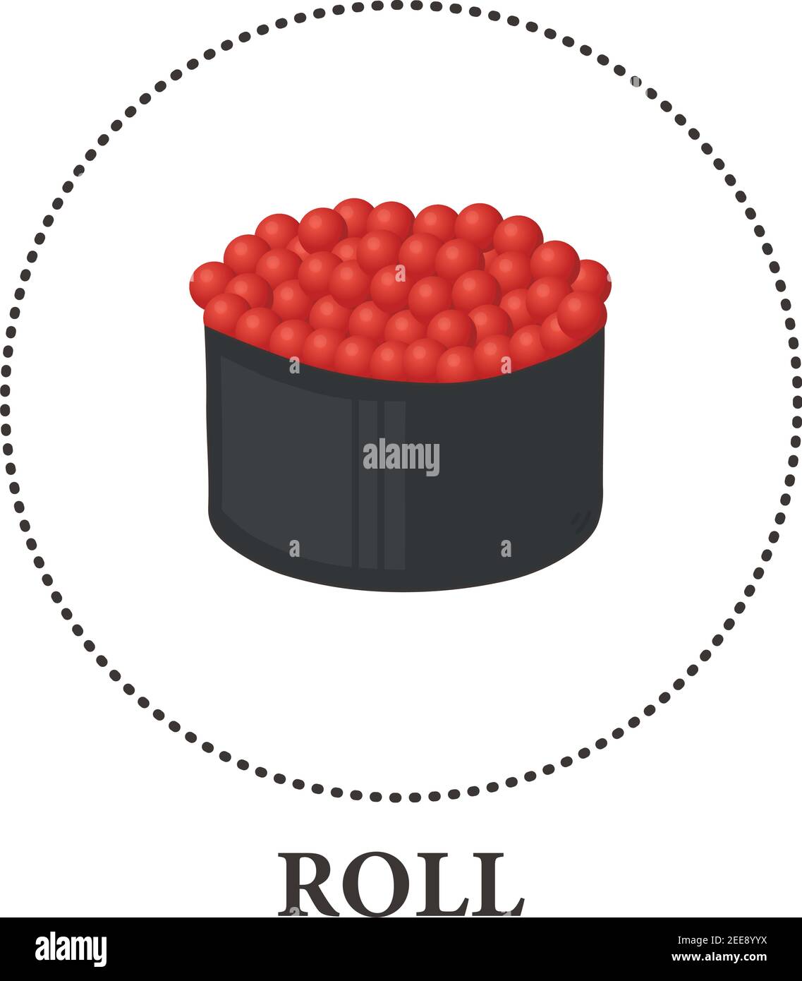 Involtini nazionali giapponesi di sushi con caviale - illustrazione vettoriale Illustrazione Vettoriale