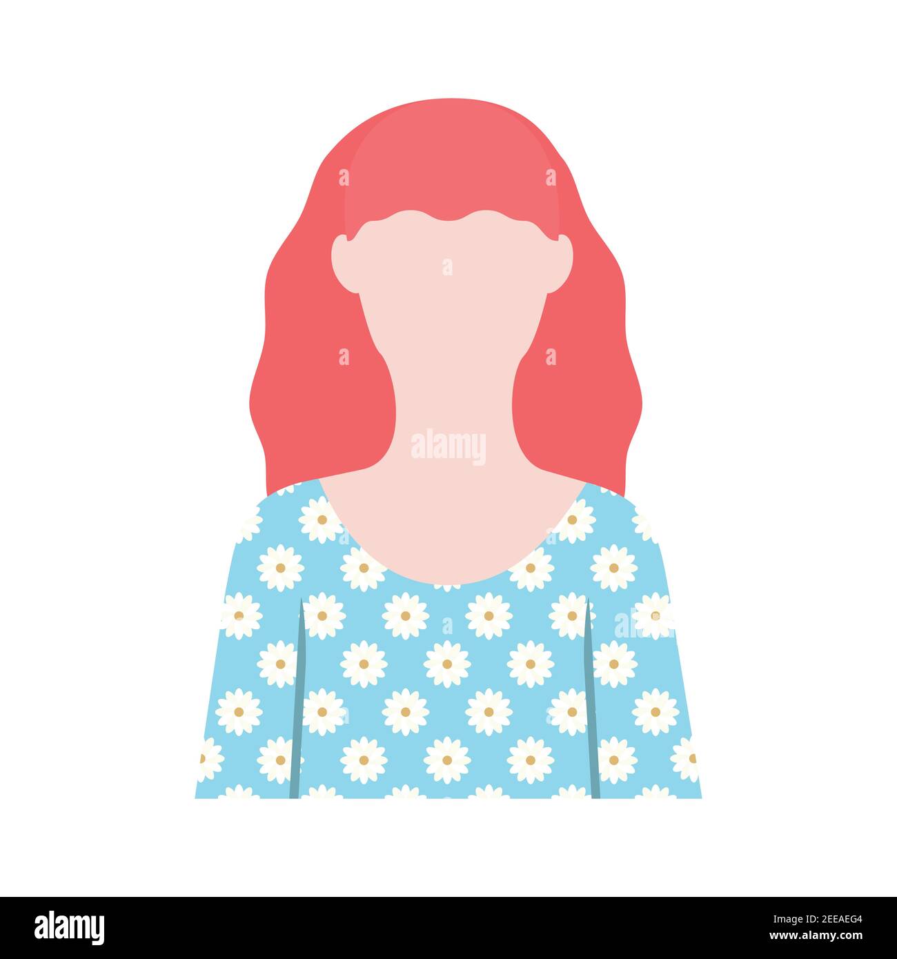 Icona donna rossa illustrazione vettoriale disegno piatto Illustrazione Vettoriale