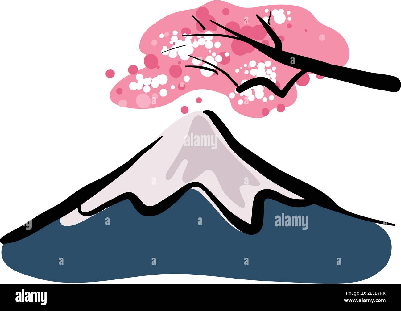 Mount Fuji stock illustrazione vettore , isolato su sfondo bianco Illustrazione Vettoriale
