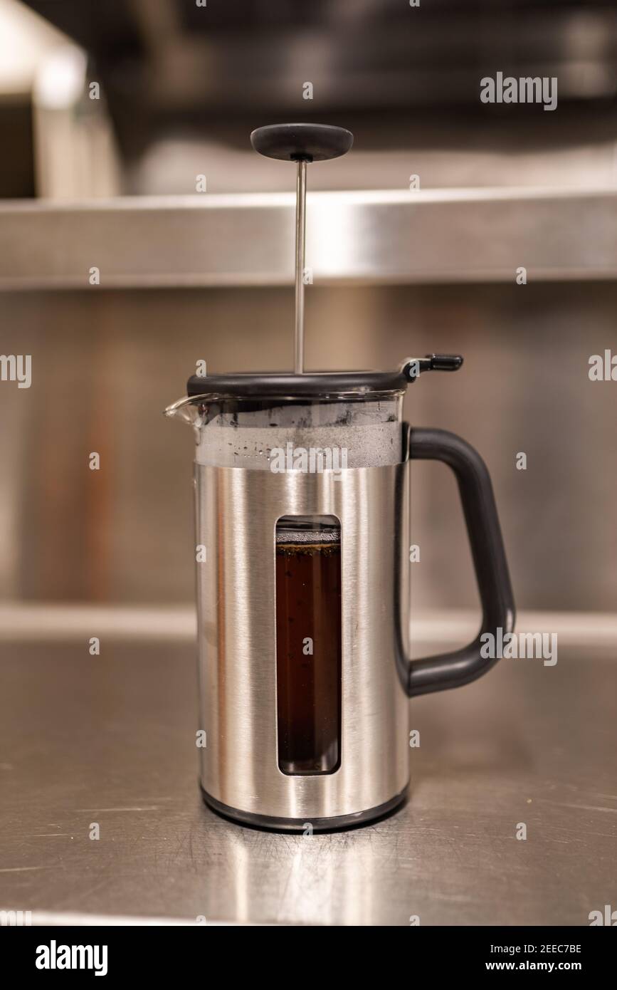 Macchina per caffè French Press Foto Stock