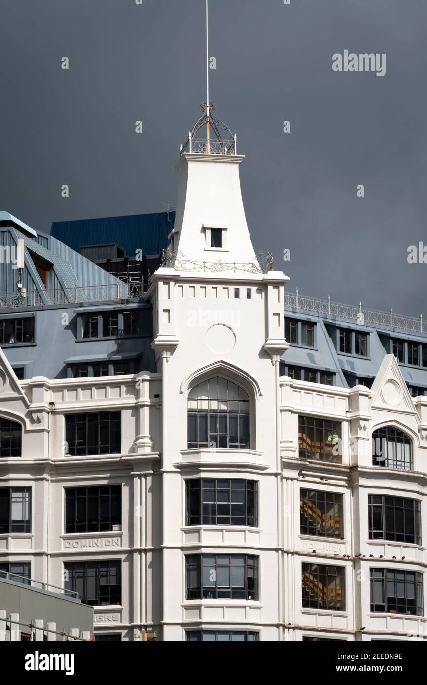 Edificio degli agricoltori federati nel centro di Wellington, Isola del Nord, Nuova Zelanda Foto Stock