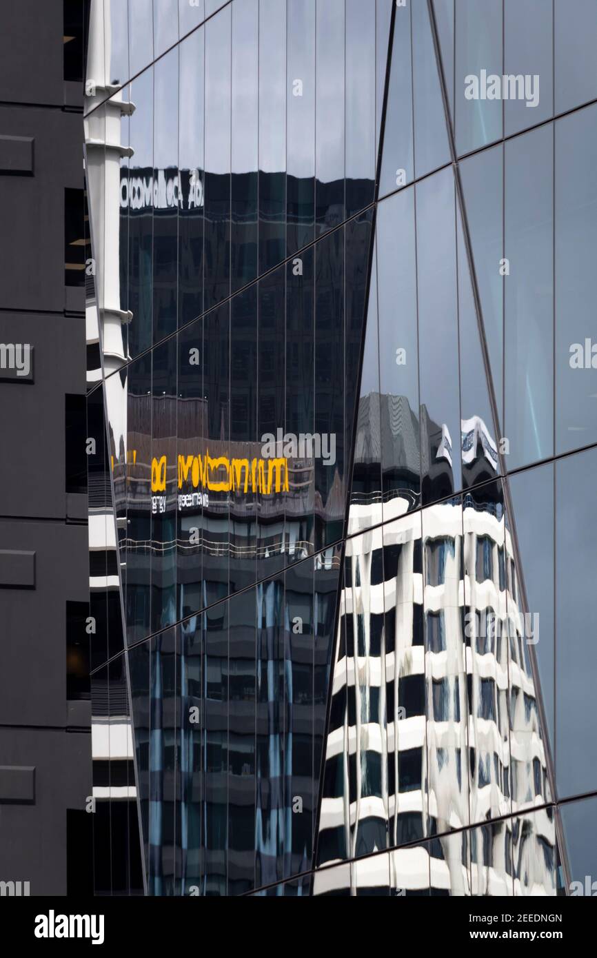 Alti edifici nel centro di Wellington, North Island, Nuova Zelanda Foto Stock