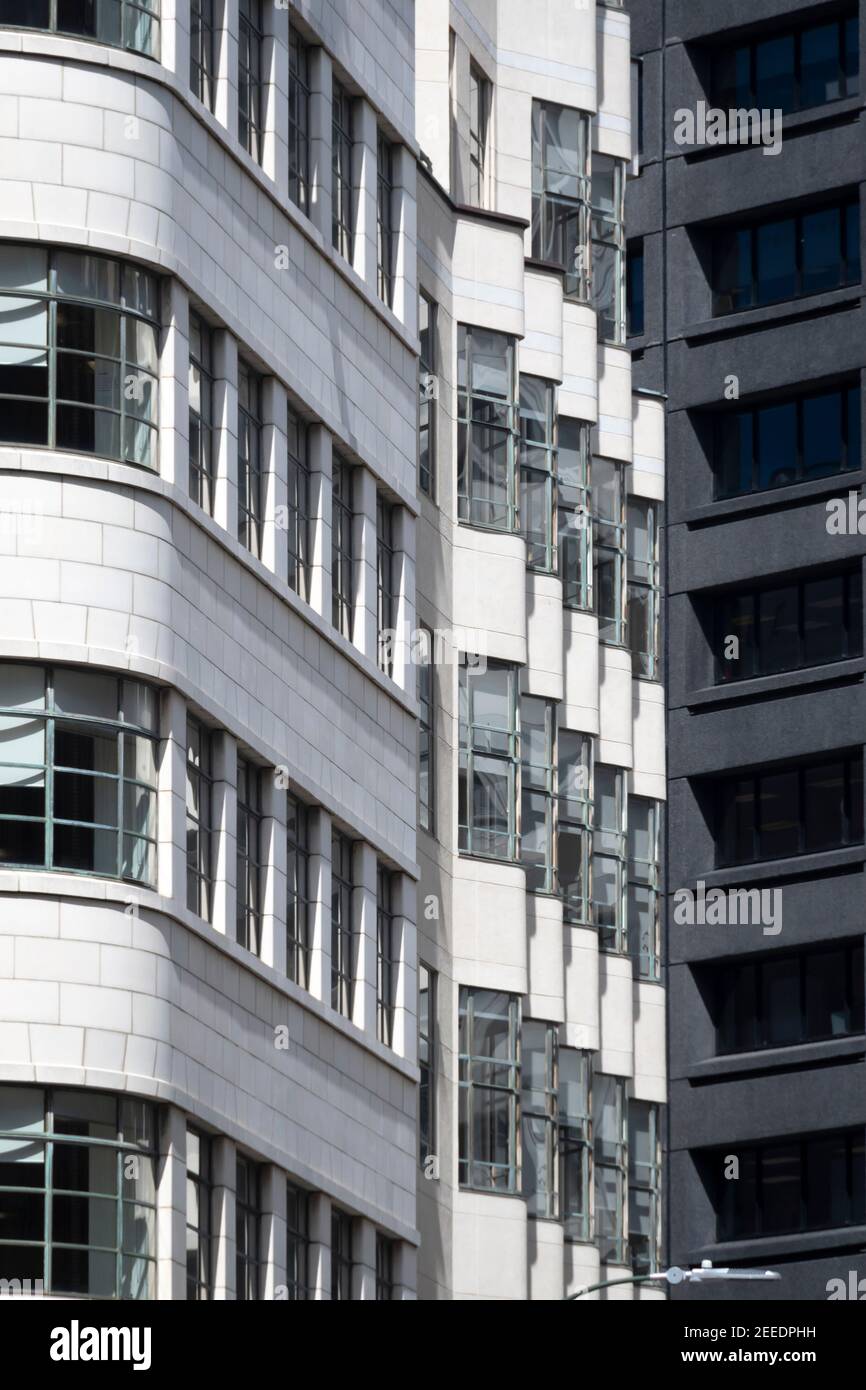 Alti edifici nel centro di Wellington, North Island, Nuova Zelanda Foto Stock