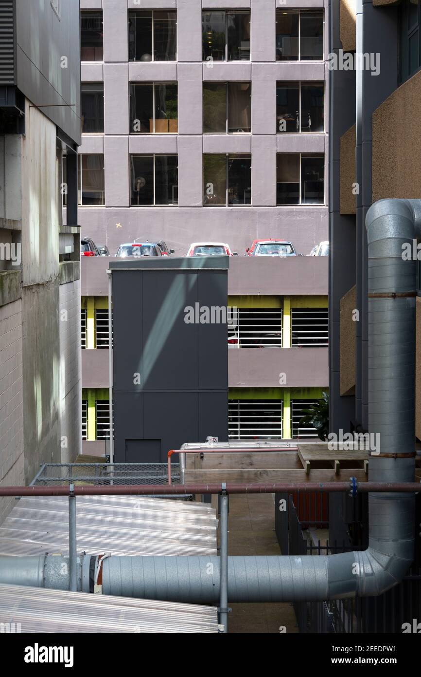 Alti edifici nel centro di Wellington, North Island, Nuova Zelanda Foto Stock