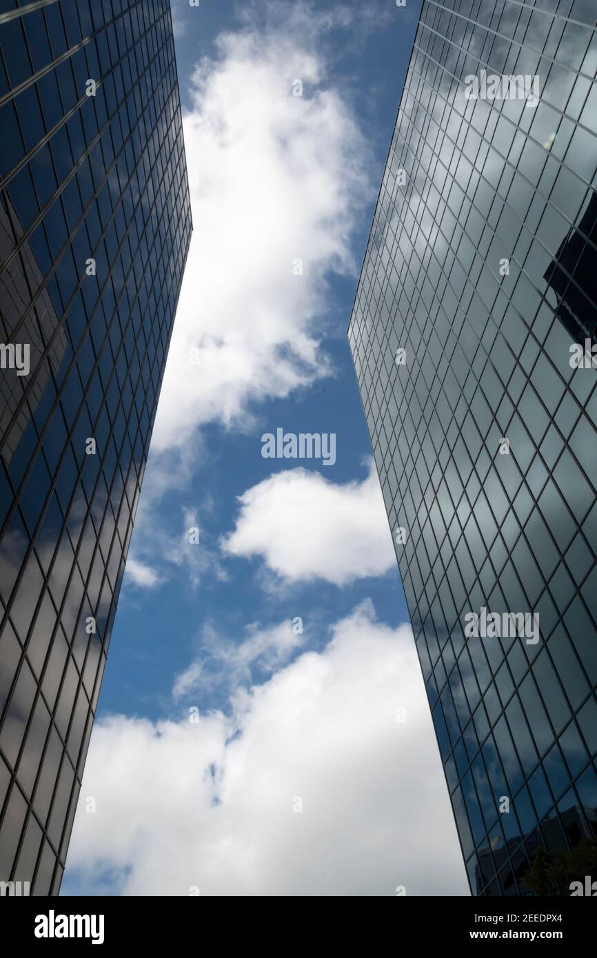 Alti edifici nel centro di Wellington, North Island, Nuova Zelanda Foto Stock