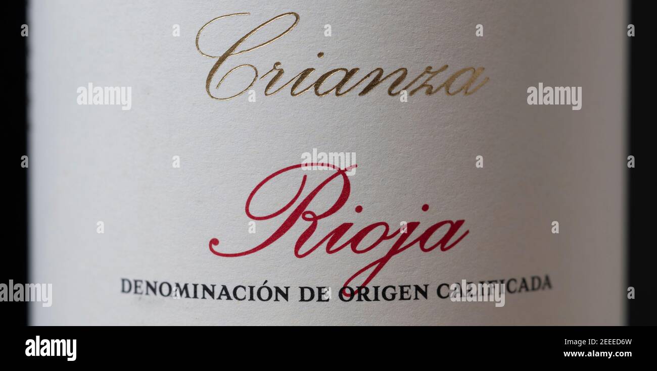 Era Costana Rioja etichetta bottiglia di vino closeup Foto Stock