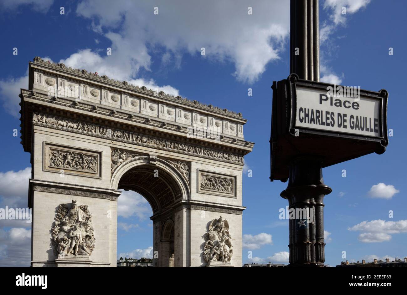Arc De Triomphe in Place Charles de Gaulle, Parigi, Francia Foto Stock