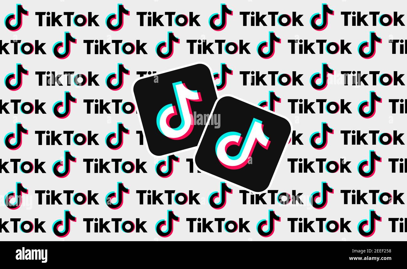 Icona del social network Tik tok. Social network. Vettore Illustrazione Vettoriale