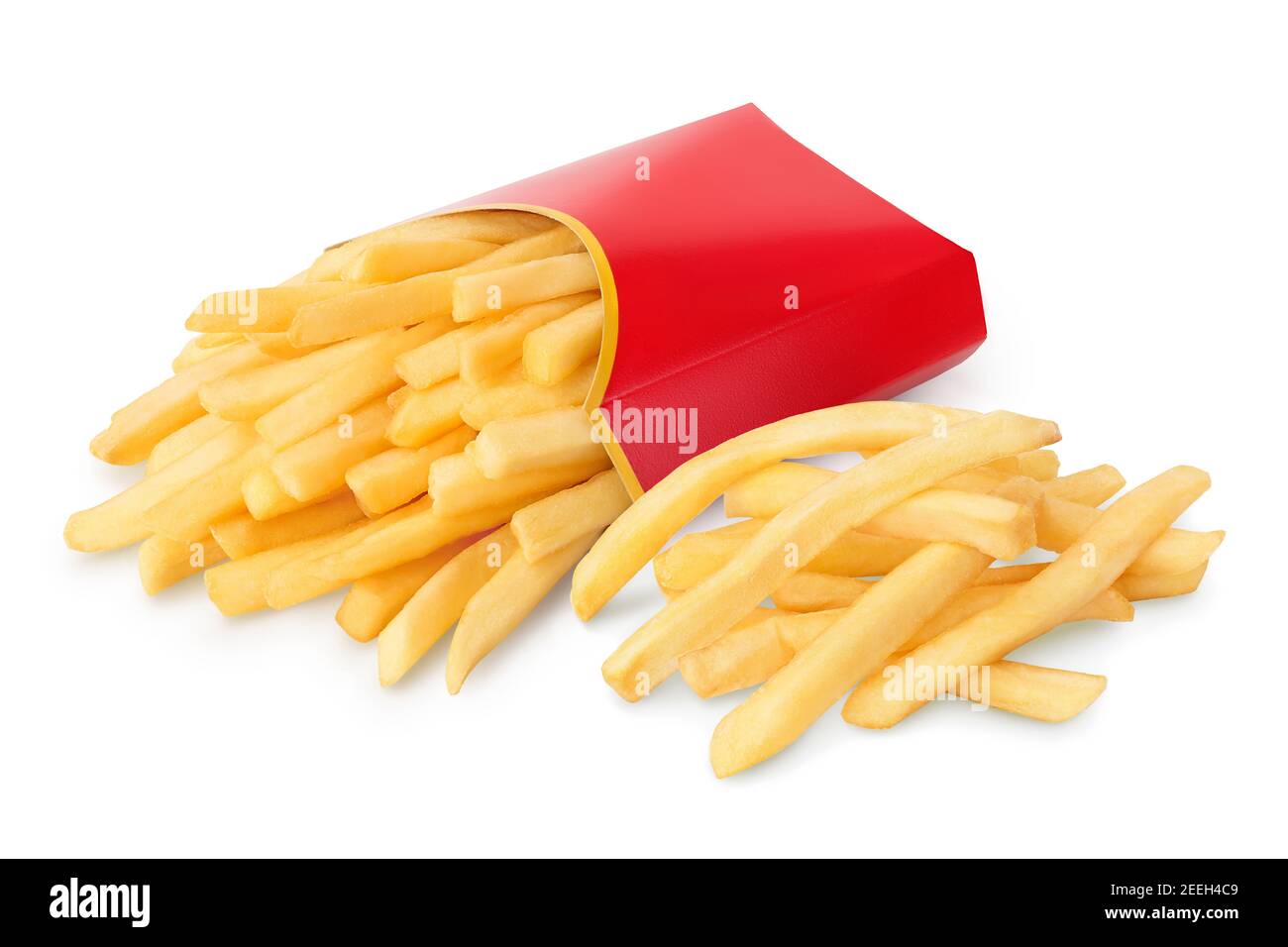 Patatine fritte o patate fritte in una scatola di cartone rossa isolato su  sfondo bianco con piena profondità di campo Foto stock - Alamy