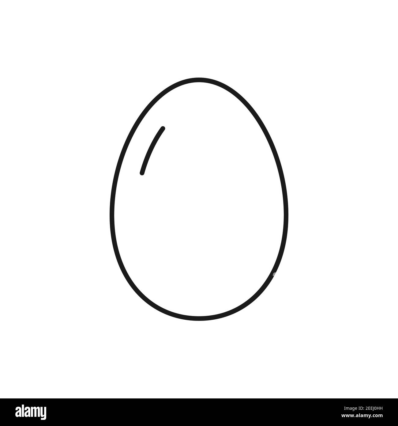 Icona linea d'uovo. Uovo lineare di pollo. Vettore isolato su bianco Illustrazione Vettoriale