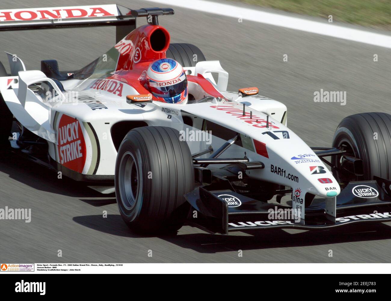 Motor Sport Formula Uno F1 03 Gran Premio D Italia Monza Italia Qualifiche 13 9 03 Jenson Button Bar Credito Obbligatorio Action Images John Marsh Foto Stock Alamy