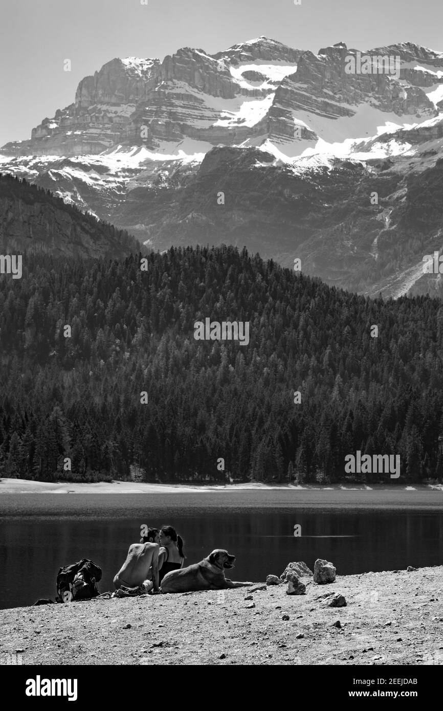 lago di tovel Foto Stock