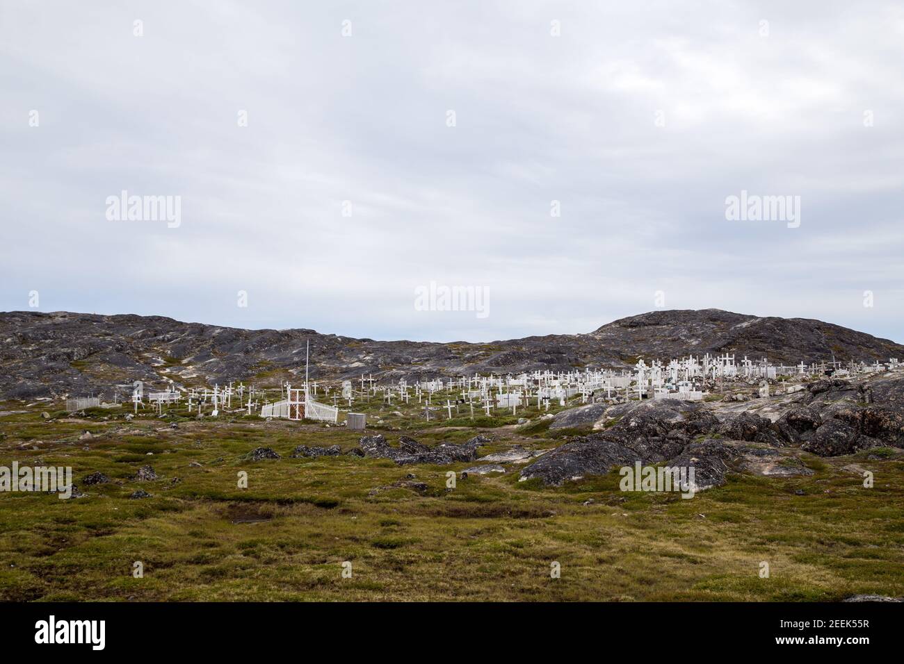 Cimitero di Ilulissat, Groenlandia Foto Stock