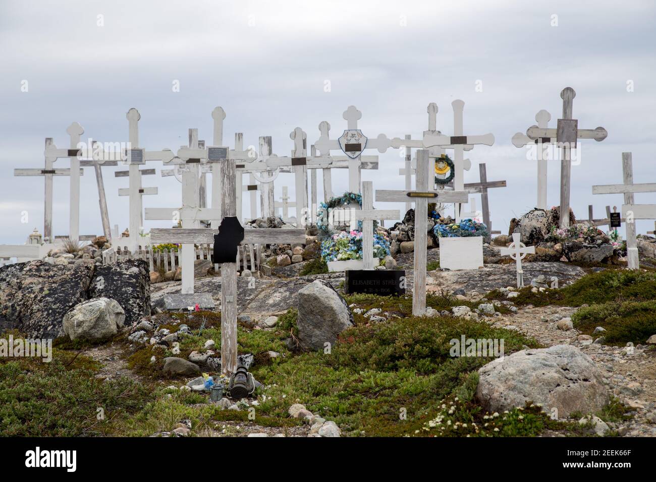 Cimitero di Ilulissat, Groenlandia Foto Stock