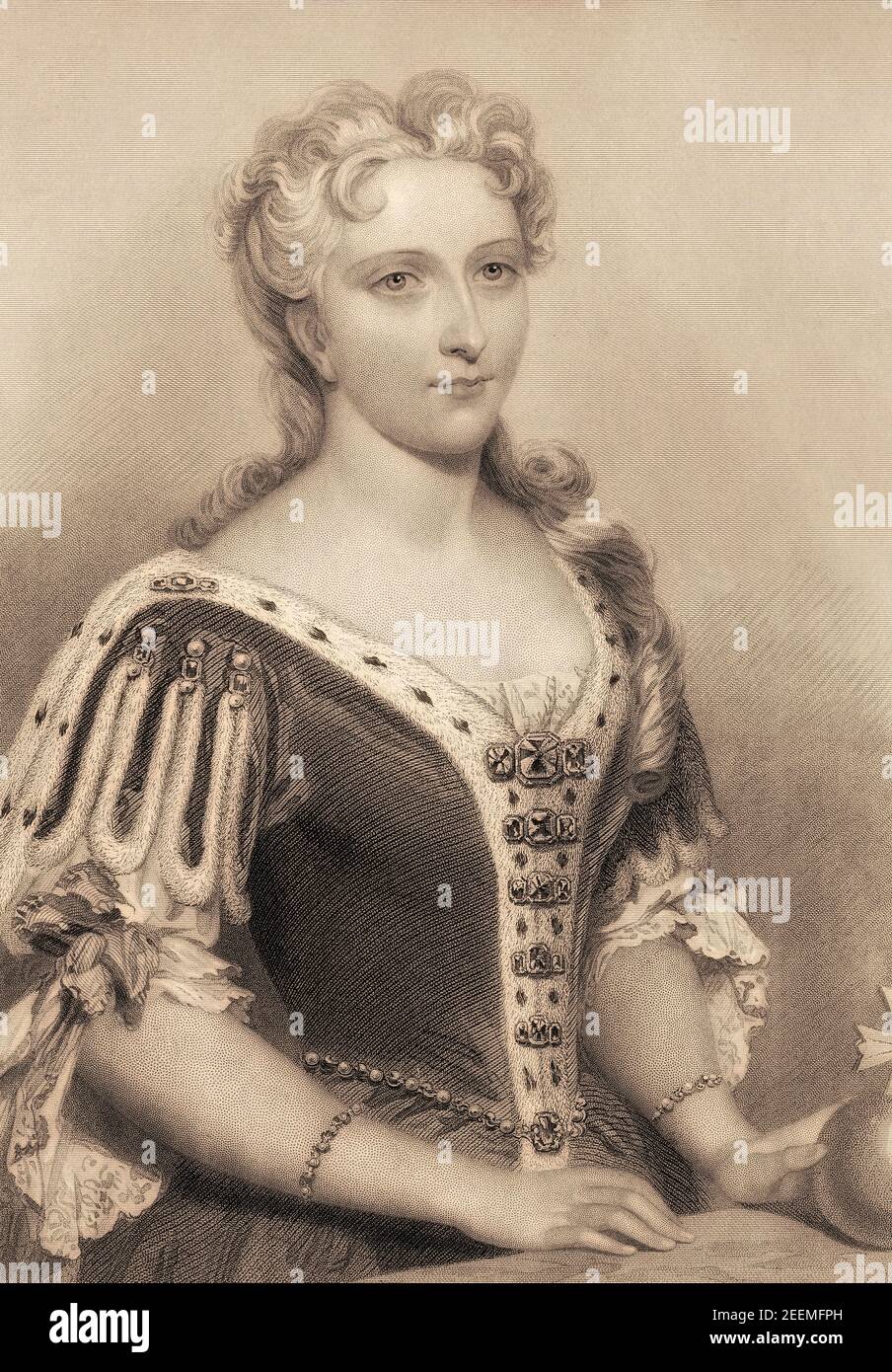 Caroline di Brandeburgo-Ansbach, 1683–1737, Regina di Gran Bretagna come moglie del re Giorgio II Foto Stock