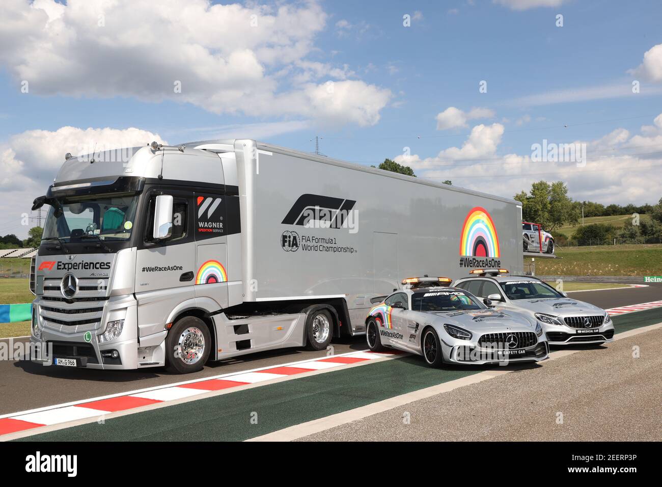 Safety Car durante la Formula 1 Aramco Magyar Nagydij 2020, Gran Premio d'Ungheria dal 17 al 19 luglio 2020 sull'Hungaroring, a Budapest, Ungheria - Foto DPPI Foto Stock