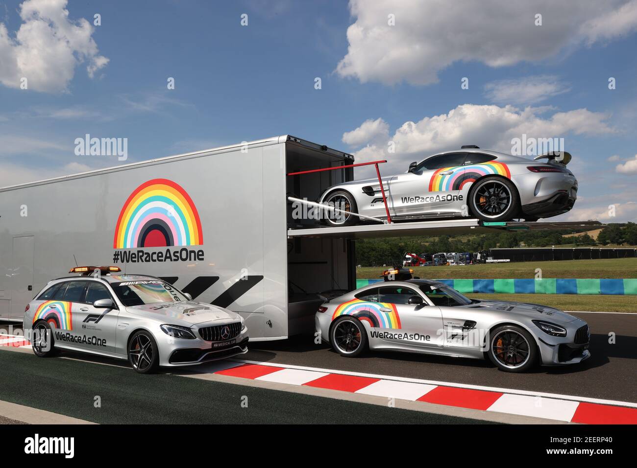 Safety Car durante la Formula 1 Aramco Magyar Nagydij 2020, Gran Premio d'Ungheria dal 17 al 19 luglio 2020 sull'Hungaroring, a Budapest, Ungheria - Foto DPPI Foto Stock