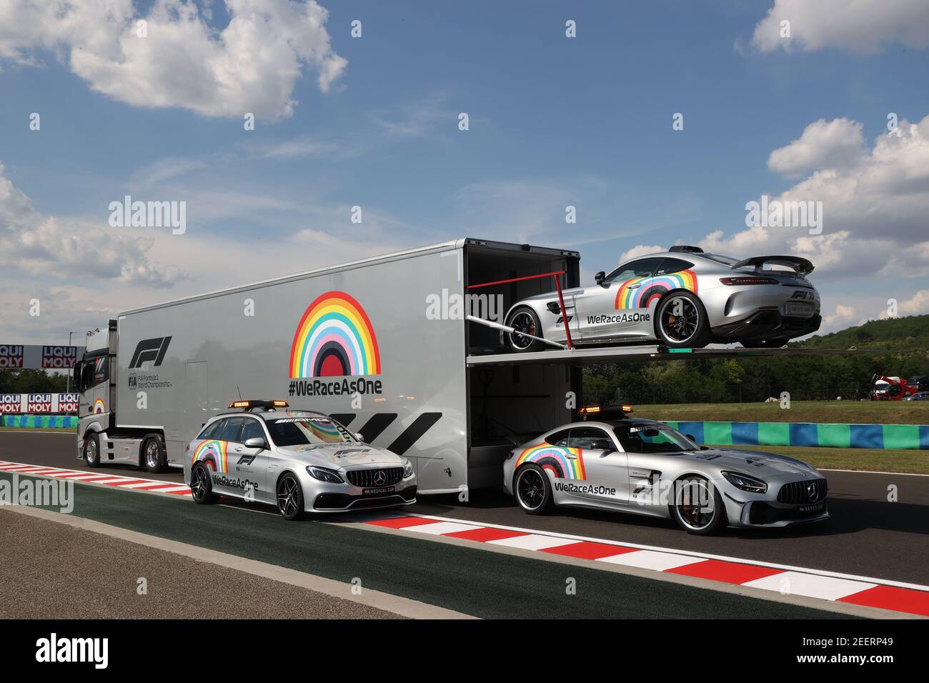 Safety Car durante la Formula 1 Aramco Magyar Nagydij 2020, Gran Premio d'Ungheria dal 17 al 19 luglio 2020 sull'Hungaroring, a Budapest, Ungheria - Foto DPPI Foto Stock