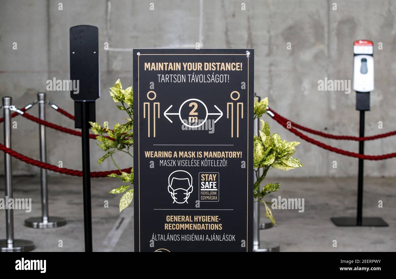 Covid-19 illustrazione della procedura durante la Formula 1 Aramco Magyar Nagydij 2020, Gran Premio d'Ungheria dal 17 al 19 luglio 2020 sull'Hungaroring, a Budapest, Ungheria - Foto DPPI Foto Stock