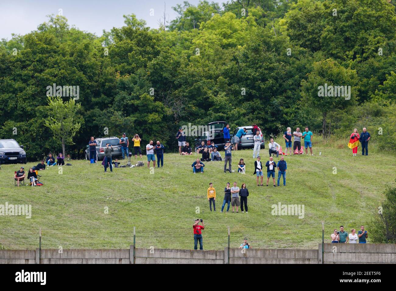 Spettatori, tifosi durante la Formula 1 Aramco Magyar Nagydij 2020, Gran Premio d'Ungheria dal 17 al 19 luglio 2020 sull'Hungaroring, a Budapest, Ungheria - Foto Antonin Vincent / DPPI Foto Stock