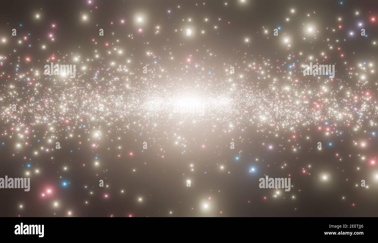 centro galattico con molte stelle dai colori vivaci. rendering 3d Foto Stock