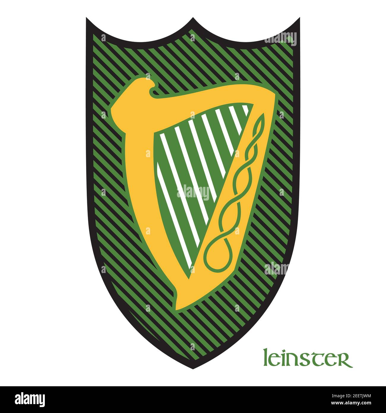 Design celtico irlandese in stile vintage e retrò. Disegno irlandese con stemma della provincia di Leinster Illustrazione Vettoriale