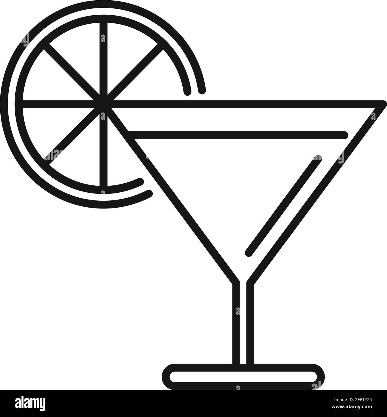 Icona cocktail bar, stile contorno Illustrazione Vettoriale