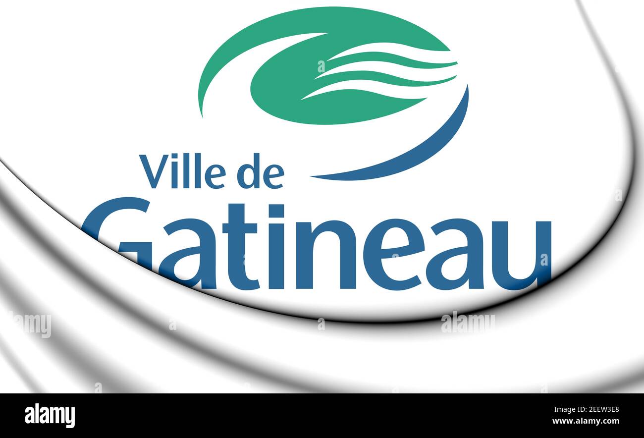 Emblema 3D di Gatineau (Quebec), Canada. Illustrazione 3D. Foto Stock