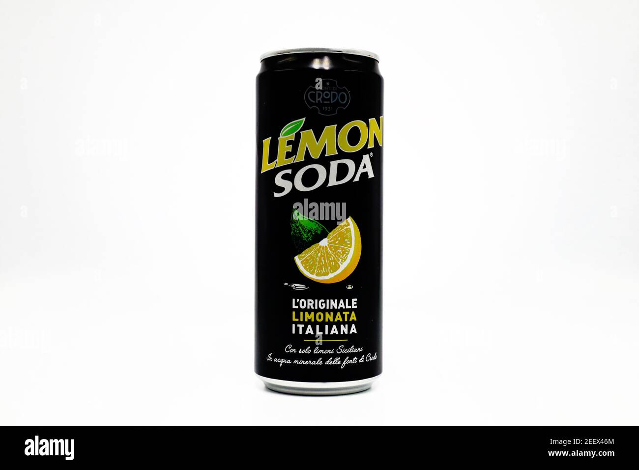 LIMONATA DI LIMONE italiana. La Soda al limone è una marca di Terme di Crodo Foto Stock