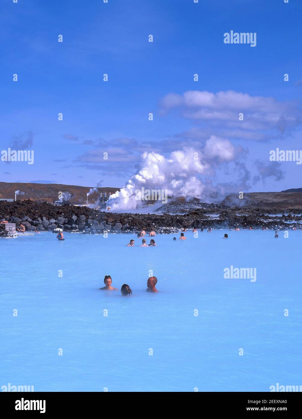 Blue Lagoon geotermici naturali Spa (Bláa lónið), Grindavik, nella penisola meridionale di regione, Repubblica di Islanda Foto Stock