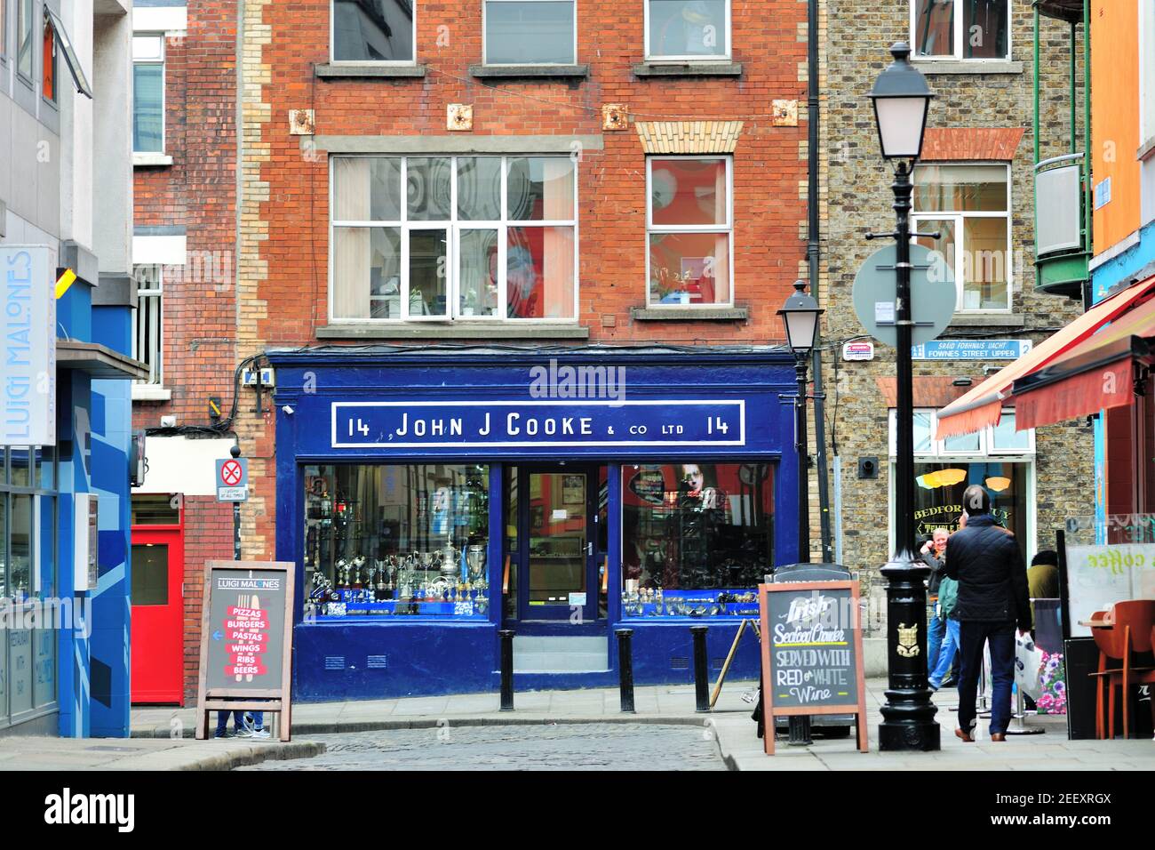 Dublino, Irlanda. Un negozio nel quartiere di Temple Bar. L'area e' una destinazione di intrattenimento per turisti e locali. Foto Stock