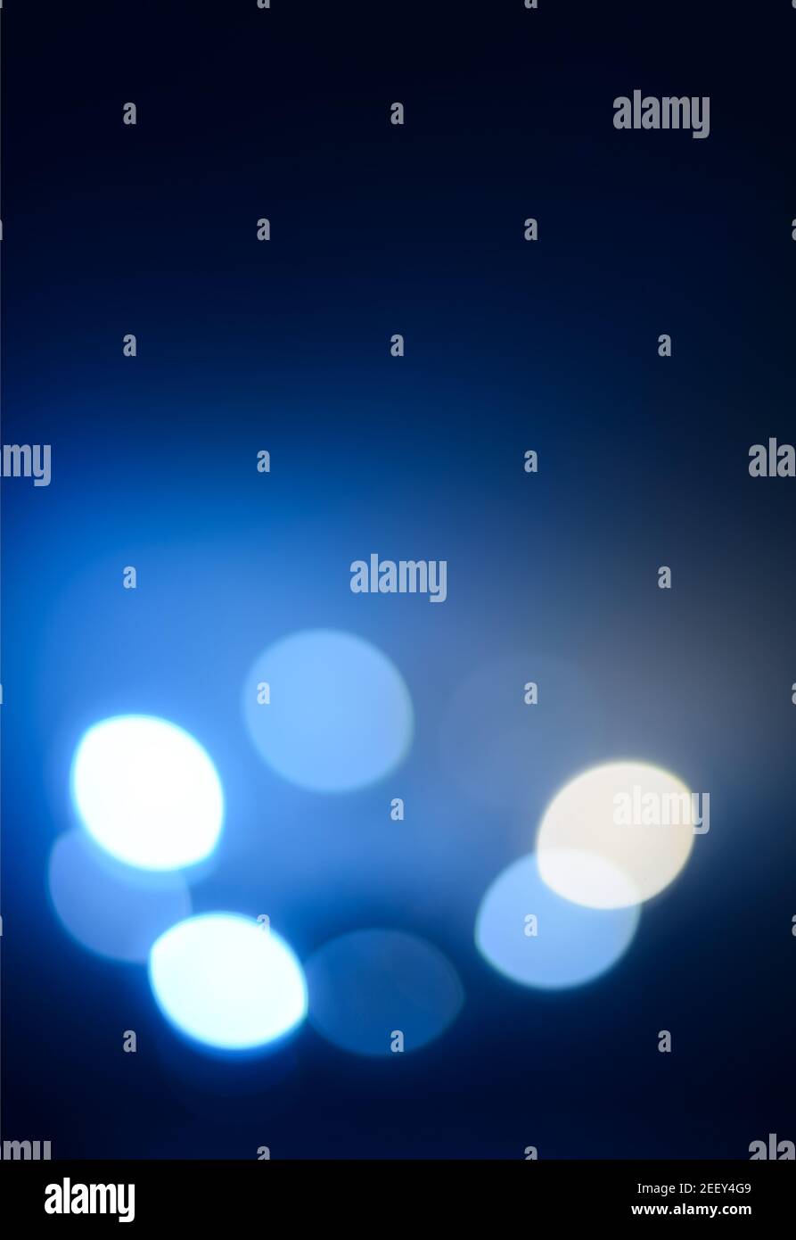bokeh naturale sfocato scientifico sfondo blu Foto Stock