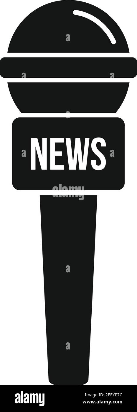 Icona del microfono TV News, stile semplice Illustrazione Vettoriale